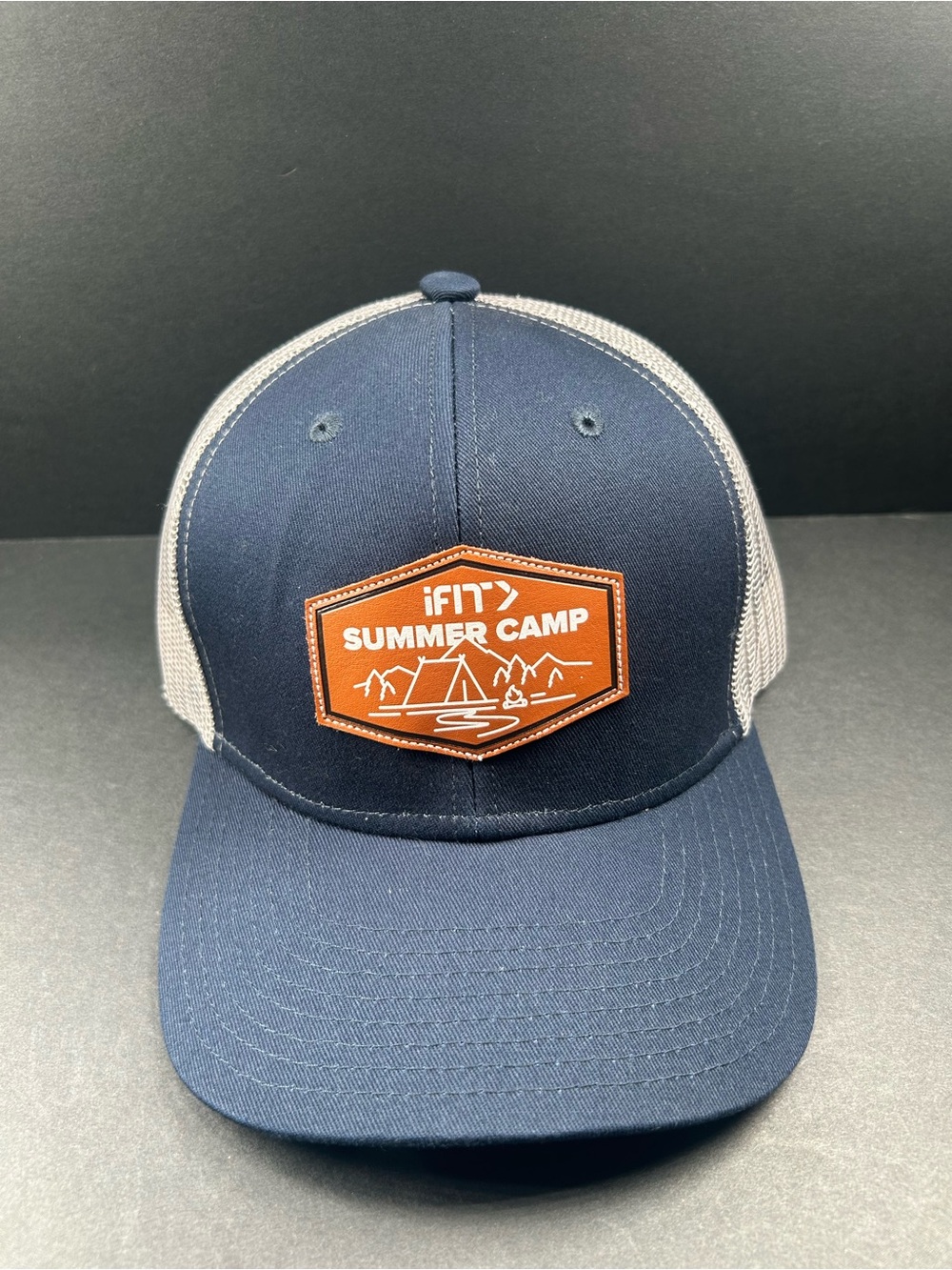 iFit Adult Summer Camp Navy & Gray Mesh-back Adult Snapback Trucker Hat Cap OS